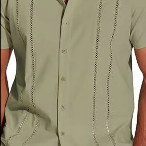 Men's Cuba Guayabera Short Sleeve Shirt Sz L